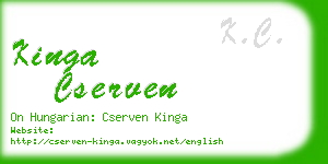 kinga cserven business card